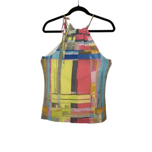 TRINA TURK Size 0 / P Multi-color Silk Blend Halter Top